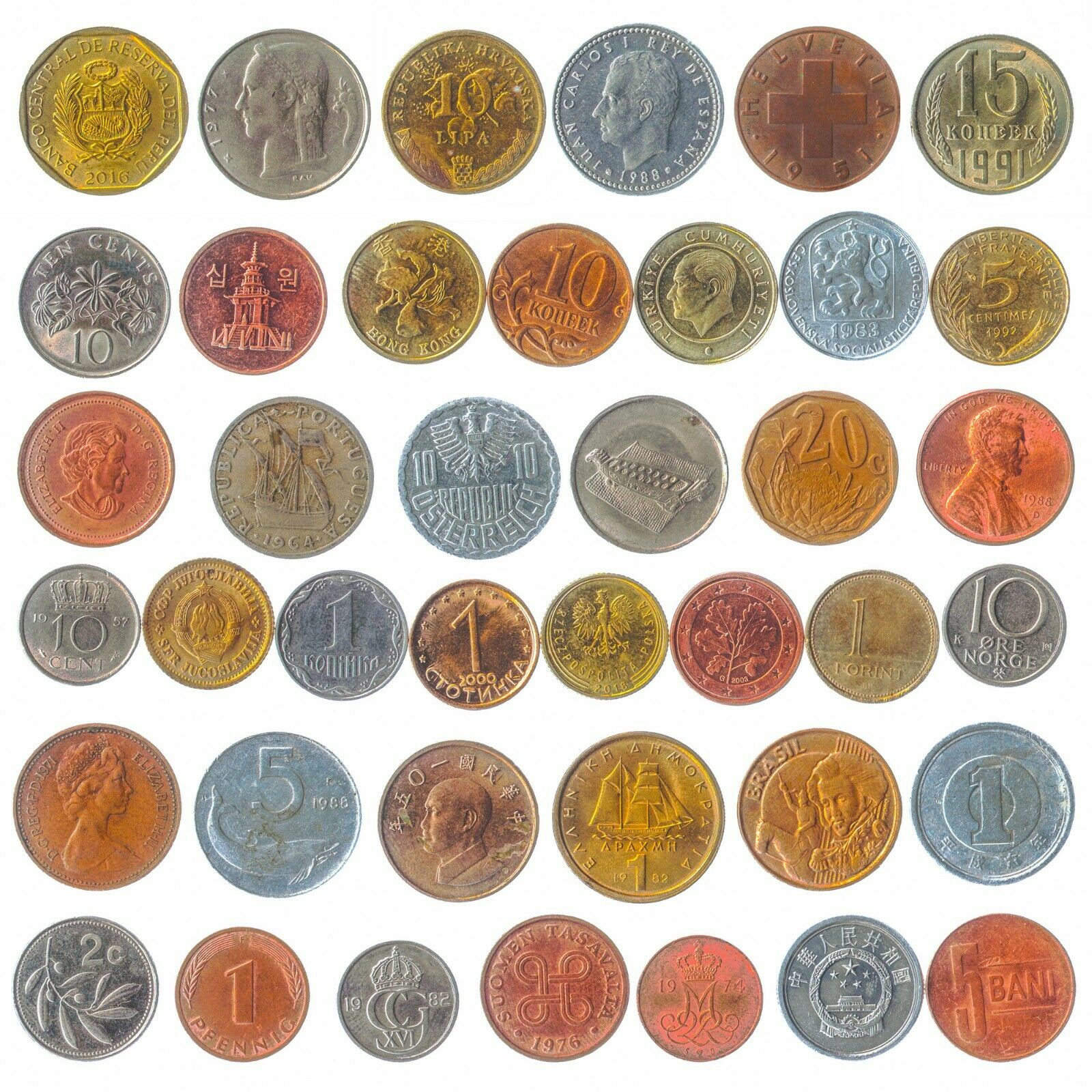 Set Of 40 Coins From 40 Different Countries Coins Lot
