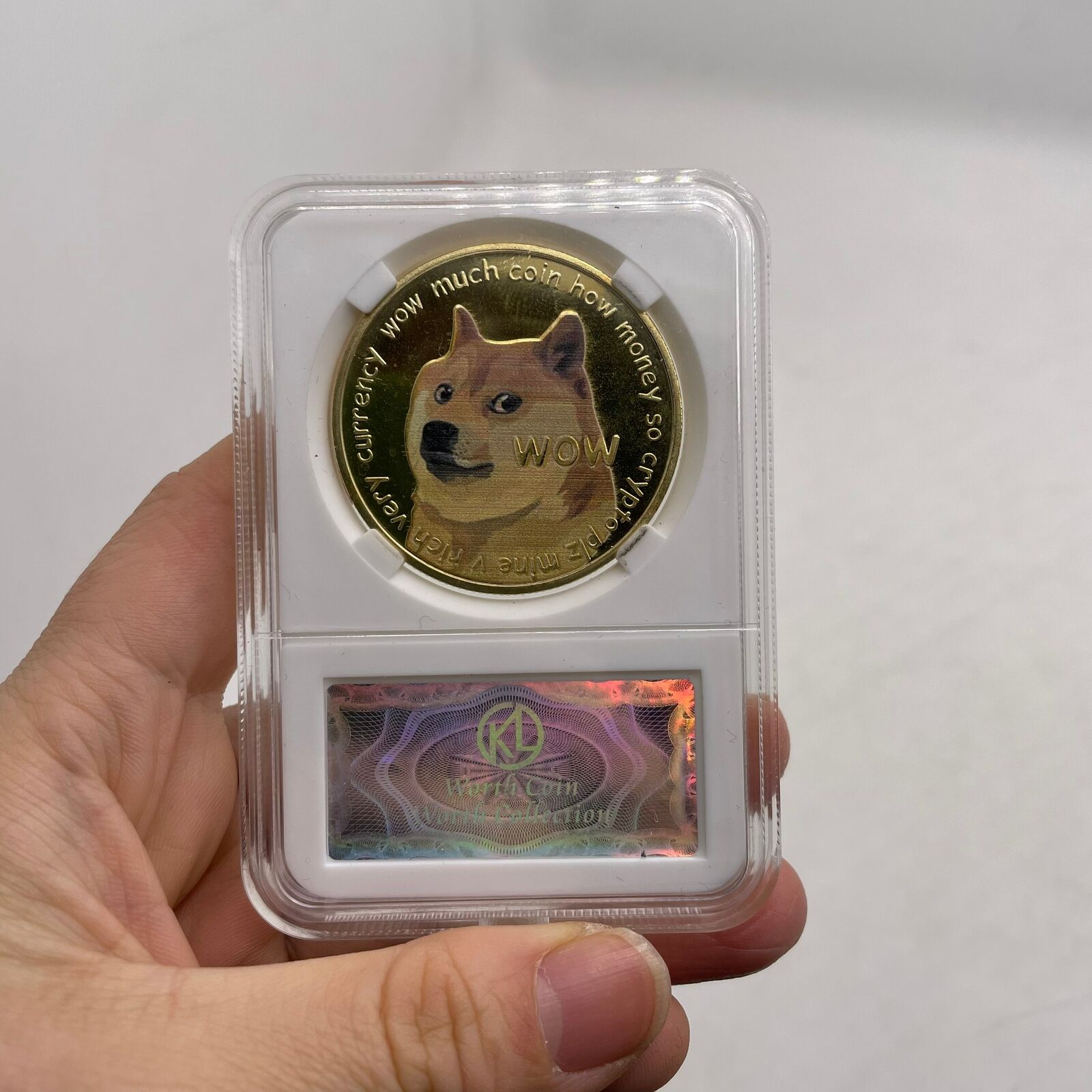Beautiful Wow Cute Dogecoin Dogecoin Gold Coin With Frame For Collection&gifts