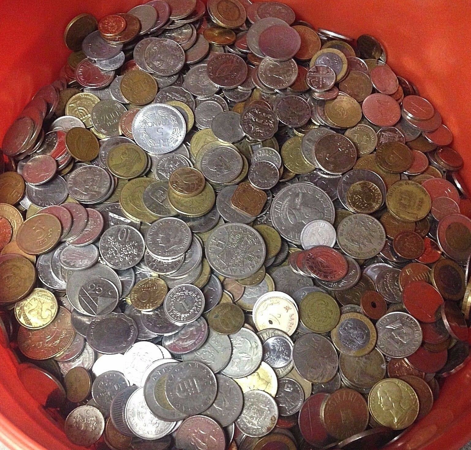 5 Lbs Of World Foreign Coins, Mixed Bulk Lots By The Pound! Many Countries!